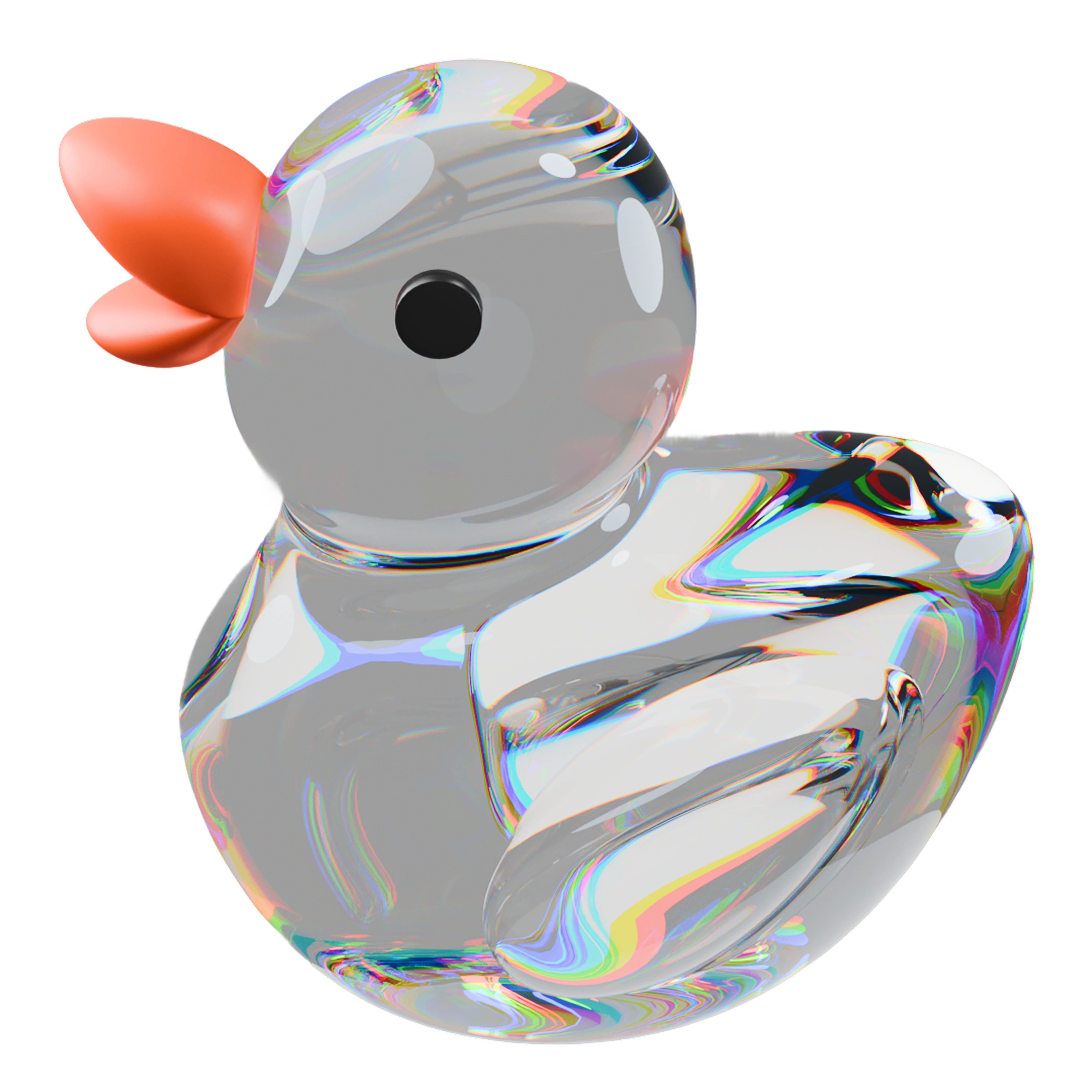 iridescent glass duck