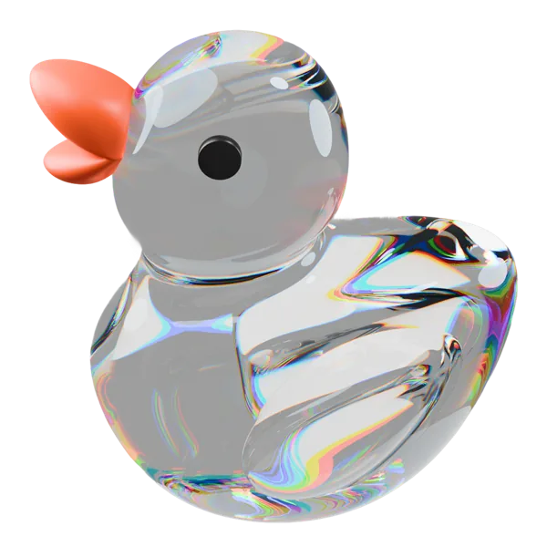 iridescent glass duck