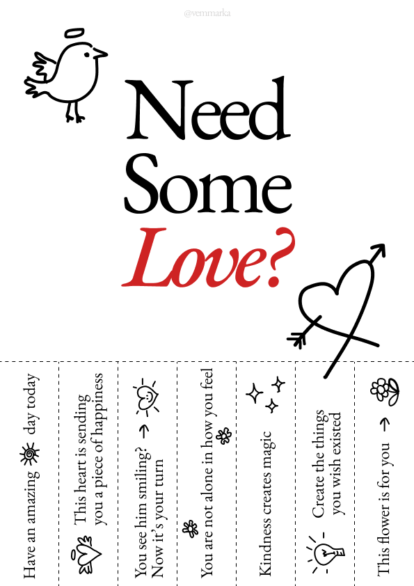 black GIFT SOME LOVE cutout card